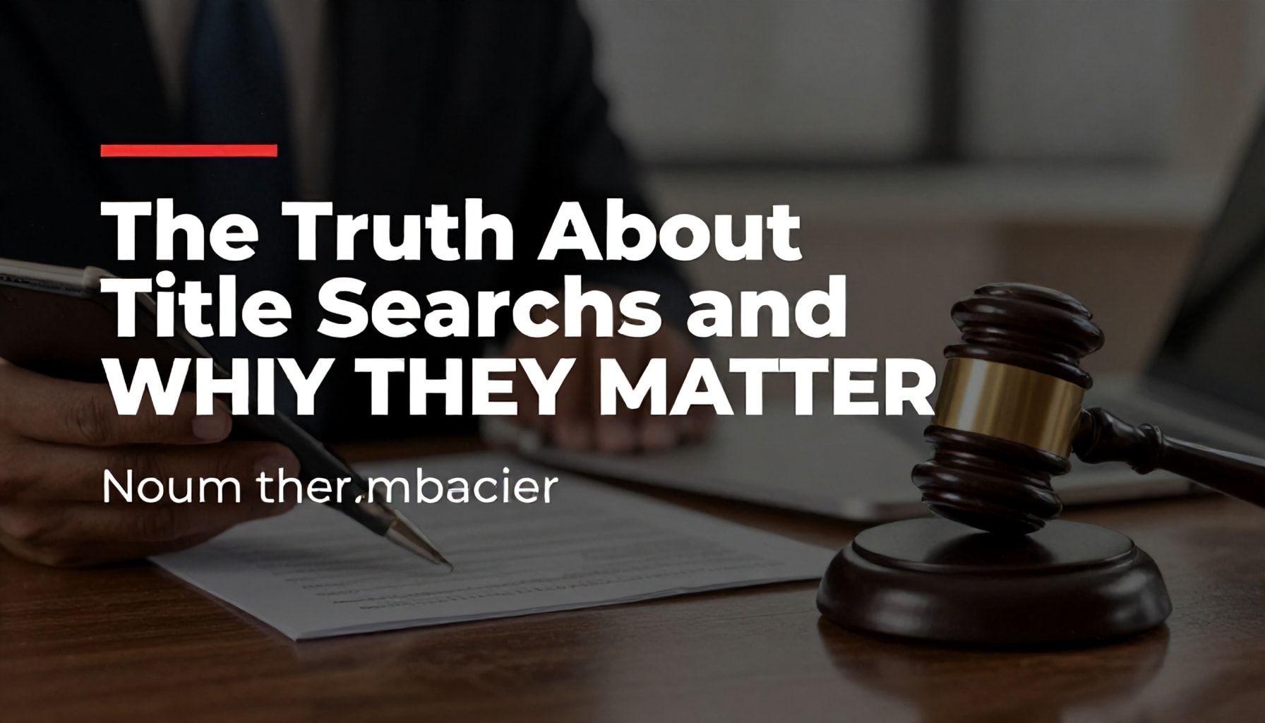 The Truth About Title Searches and Why They Matter*